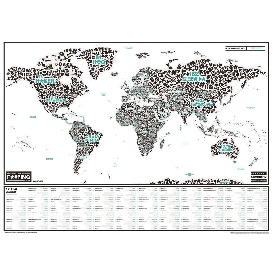 Scratch Map Of The F*?ing World